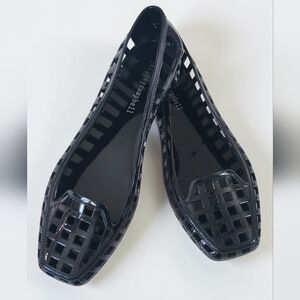 Jeffrey Campbell Black Sunnie Jelly Flats, 90's Y2K Summer Beach, Women's EU 37